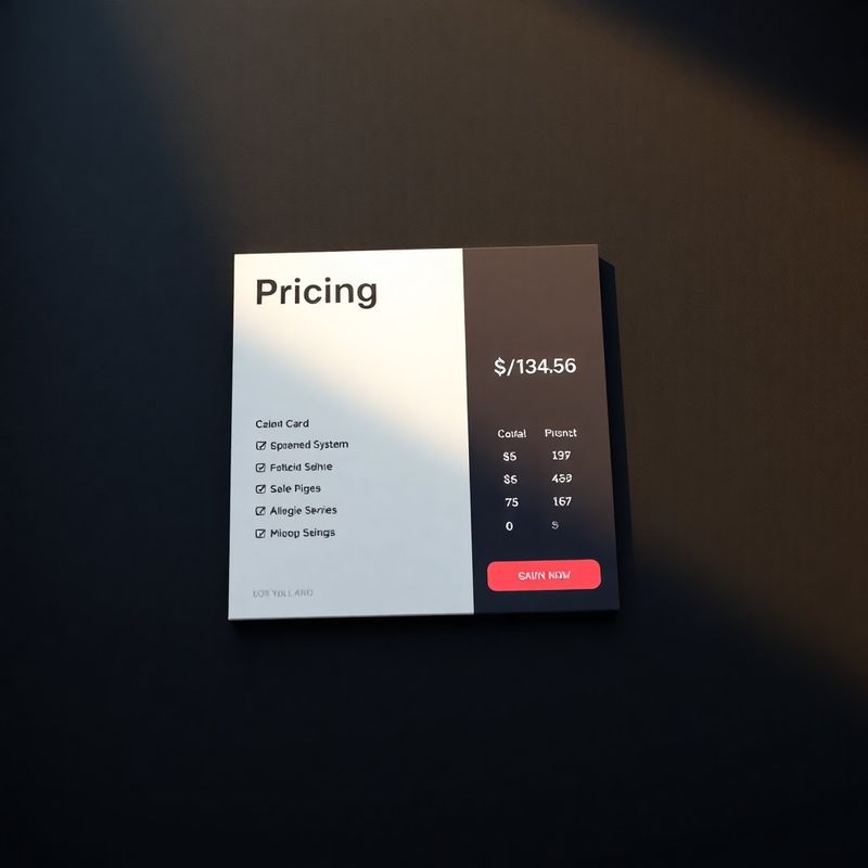 Mockup ceníkových karet v půlnočním a korálovém schématu